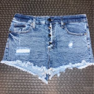 High waisted jean shorts
